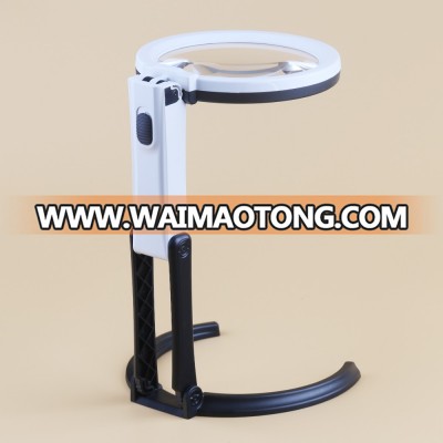 BIJIA BJ61058 Plastic Desktop Handheld High Quality Reading Magnifying Glass with LED Light