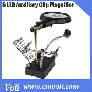 5 LED Auxiliary Clip AC/DC Interchangeable Magnifier